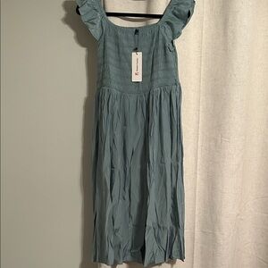 Simier Fariry Green Ruffled Dress